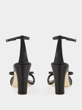 Manolo Blahnik Hisfahan Black Calf Leather Ankle Strap Sandals