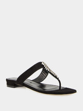 Manolo Blahnik Bizaba Black Suede Flat Sandals