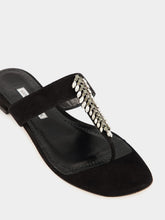 Manolo Blahnik Bizaba Black Suede Flat Sandals