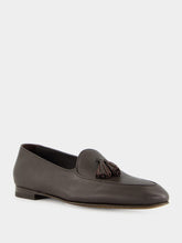 Manolo Blahnik Lennox Dark Brown Leather Tassel Loafers