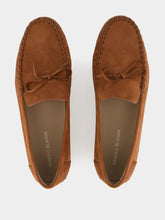 Manolo Blahnik Braune Wildleder Mokassins mit Schleife