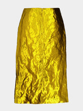 Gabriela Hearst Gold Manuela Midi Skirt in Metallic Silk