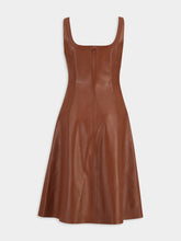 Gabriela Hearst Cognac Adaline Leather Midi Dress