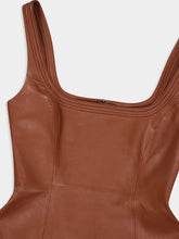 Gabriela Hearst Cognac Adaline Leather Midi Dress