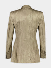 Gabriela Hearst Gunmetal Mairi Crinkled Silk Blazer