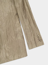 Gabriela Hearst Gunmetal Mairi Crinkled Silk Blazer