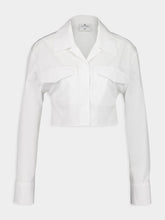 Courrèges Heritage White 2-Pocket Poplin Cropped Shirt
