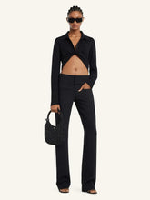 Courrèges Black Twist Piqué Cropped Polo