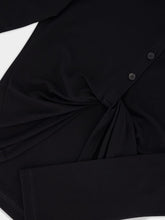 Courrèges Black Twist Piqué Cropped Polo