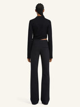 Courrèges Black Twist Piqué Cropped Polo