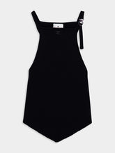 Courrèges Black Pointy Buckle Rib Knit Top