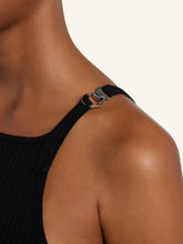 Courrèges Black Pointy Buckle Rib Knit Top