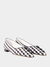 Manolo Blahnik Black ALEXAPUMP Gingham Flat Pumps