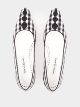 Manolo Blahnik Black ALEXAPUMP Gingham Flat Pumps