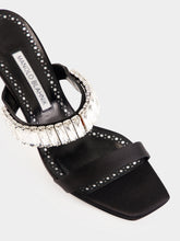 Manolo Blahnik Black Sakobay 70 Satin Sandals