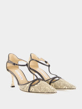 Manolo Blahnik Black GISH Lizard 70 Print T-Bar Pumps