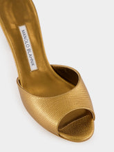 Manolo Blahnik Gold Jadaron 70 Leather Heeled Mules