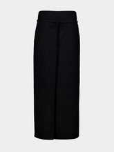 Courrèges Black Long Wool Skirt with Belt