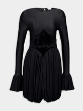 Rabanne Black Panelled Flared Mini Dress