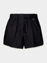 Prada Black Recycled Nylon High-Waist Shorts