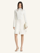 Courrèges Heritage White Pencil Skirt with Snap Detail