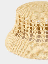 Borsalino Gold Jane Raffia Crochet Bucket Hat