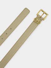 Ferragamo Double Gancini Fixed Belt in Stone Calfskin