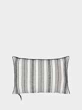 Maison de Vacances Black and White Striped Linen Cushion