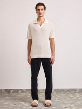 Ivory Chain Stitch Knit Polo | PDP - Fashion Clinic