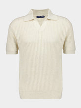 Ivory Chain Stitch Knit Polo | PDP - Fashion Clinic