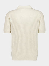 Ivory Chain Stitch Knit Polo | PDP - Fashion Clinic