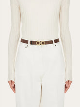 Ferragamo Reversible Gancini Belt in Cocoa and Black