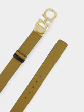 Ferragamo Reversible Gancini Belt in Olive Green and Black
