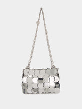 Rabanne Silver Sparkle Discs Nano Bag