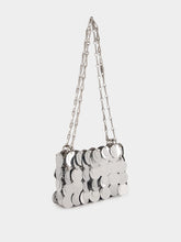 Rabanne Silver Sparkle Discs Nano Bag