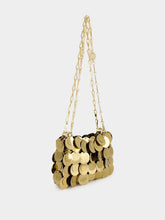 Rabanne Gold Sparkle Discs Nano Bag