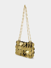 Rabanne Gold Sparkle Discs Nano Bag