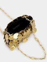 Rabanne Gold Sparkle Discs Nano Bag