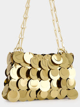 Rabanne Gold Sparkle Discs Nano Bag