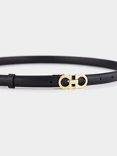 Ferragamo Black Hammered Leather Gancini Belt