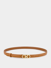 Ferragamo Natural Brown Hammered Leather Gancini Belt