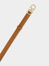 Ferragamo Natural Brown Hammered Leather Gancini Belt