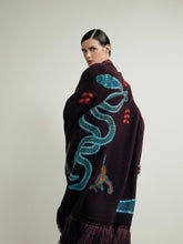 Paula Saphire Purple Hand-Embroidered Knitted Cape