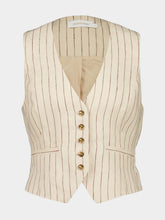 Zimmermann Cream Rebellion Pinstripe Linen Vest