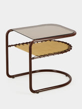 Honoré Camel Campo Corduroy Side Table with Glazed Brown Frame