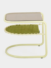 Honoré Khaki Campo Corduroy Side Table with Glazed Beige Frame