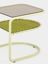 Honoré Khaki Campo Corduroy Side Table with Glazed Beige Frame