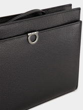 Ferragamo Black Trading Leather Pouch