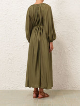 Zimmermann Khaki Green Acacia Maxi Dress