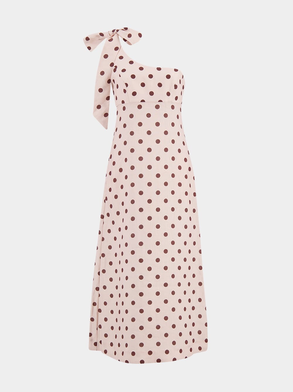 zimmermann beige dress Zimmermann Beige Acacia One-Shoulder Linen Midi Dress